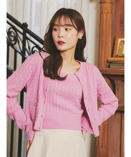 「CELFORD」 7分袖ニット 36 ピンク レディース Pink on Pink Web Store Anniversary ここでしか買えない限定