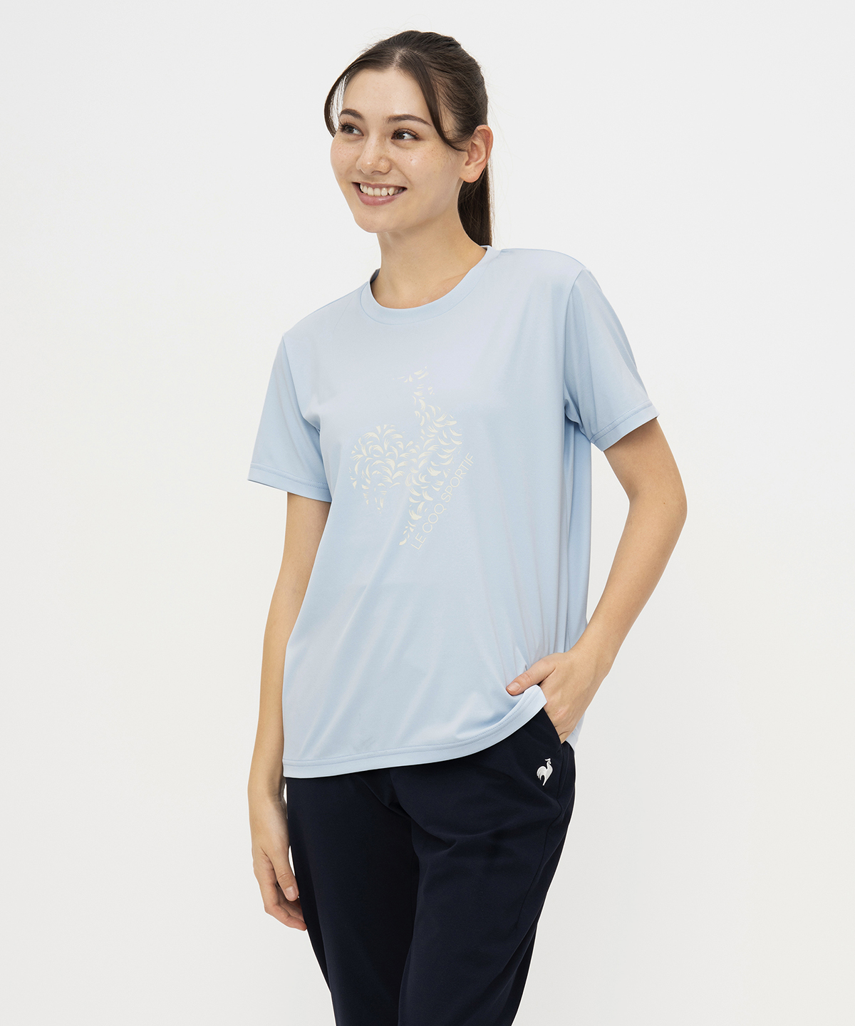 lecoqsportif(ings) ルコックスポルティフ le coq sportif サンスクリーンNIR半袖Tシ ブルー O lecoqsportif(ings) ルコックスポルティフ le coq sportif サンスクリーンNIR半袖Tシ ブルー O