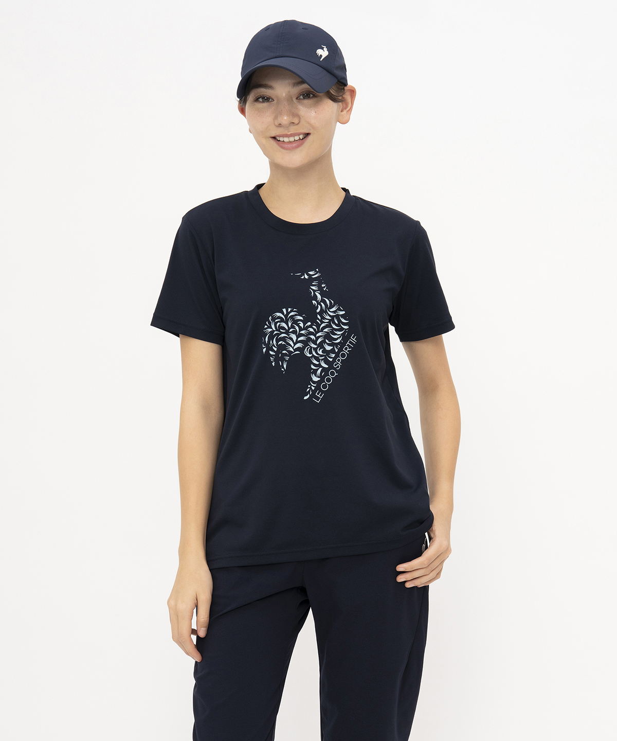 lecoqsportif(ings) ルコックスポルティフ le coq sportif サンスクリーンNIR半袖Tシ ネイビー O lecoqsportif(ings) ルコックスポルティフ le coq sportif サンスクリーンNIR半袖Tシ ネイビー O