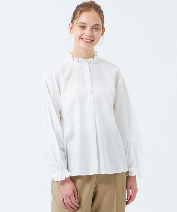 MACKINTOSH PHILOSOPHY コットン白シャツ MACKINTOSH PHILOSOPHY WOMEN |ワイドシャツの着こなし