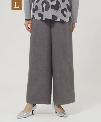 【L】【マシンウォッシャブル】ツイードライクワイドパンツ