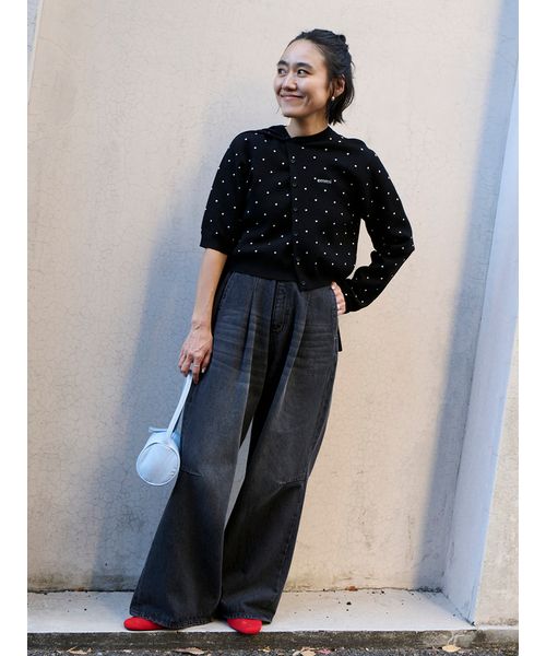 emmi ビッグポケットストレートデニムパンツ ブラック　size 1 未使用 emmi ビッグポケットストレートデニムパンツ ブラック size 1 未