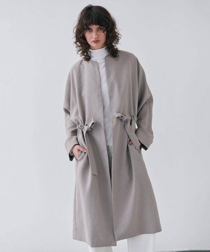 BEIGE 【洗える】PORDIC / ノーカラードルマンロングコート TAUPE 0 BEIGE 【洗える】PORDIC / ノーカラードルマンロングコート TAUPE 0