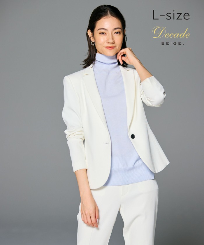 BEIGE 【洗える・L−size】LUIZA / テーラードジャケット WHITE 8 BEIGE 【洗える・L−size】LUIZA / テーラードジャケット WHITE 8