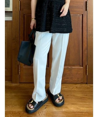 【WEB限定カラー】後ろゴムセンタープレステーパードパンツ【ウォッシャブル】