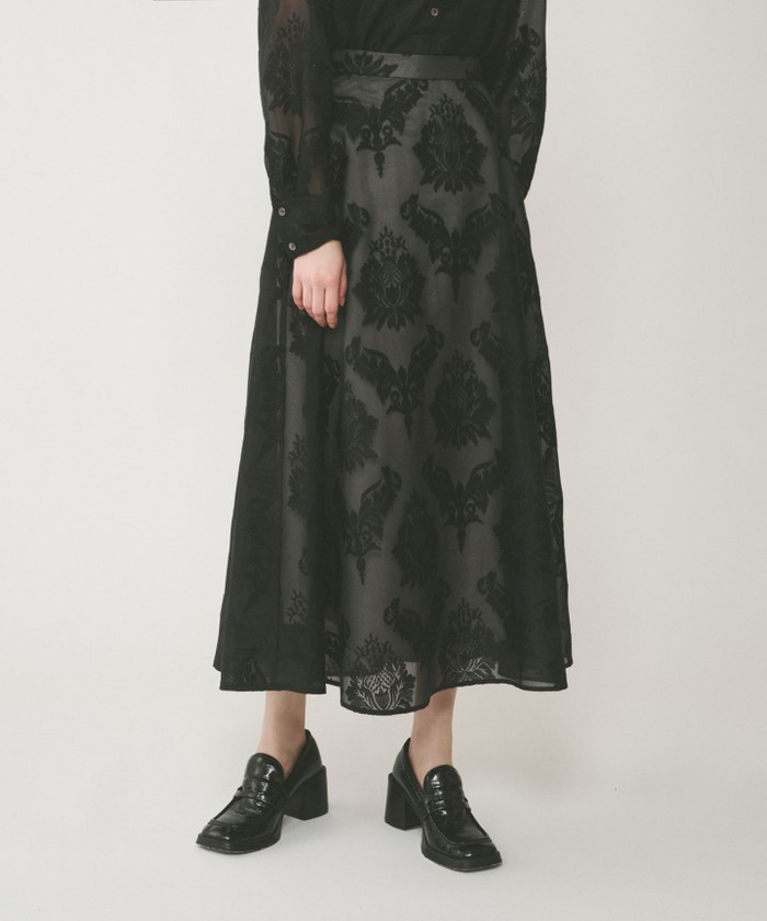 GRACECONTINENTAL オーナメントロングスカート ブラック 36