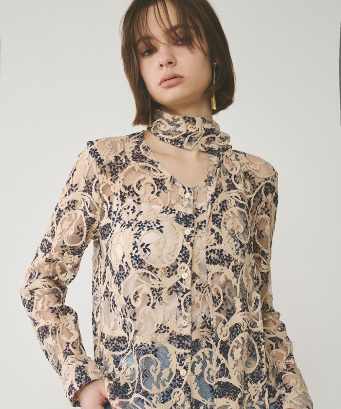 新品 グレース コンチネンタル ジュイジャガードサファリシャツ