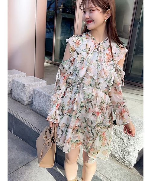 Sustainableプリントフリルミニワンピース(507840462)｜阪急百貨店公式