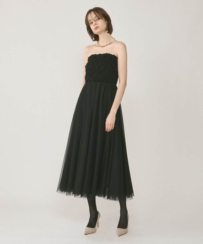 GRACECONTINENTAL シャーリングベアドレス ブラック 36 GRACECONTINENTAL シャーリングベアドレス ブラック 36