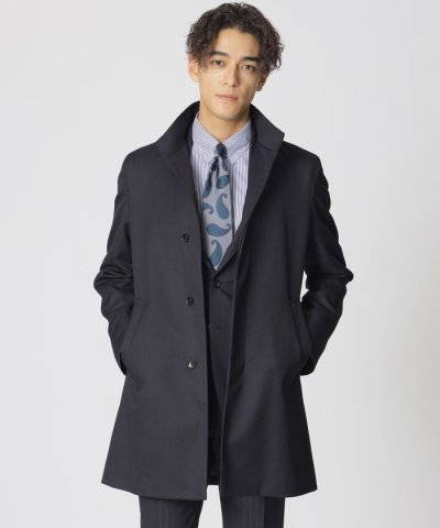 ウーステッドウール スタンドカラーコート