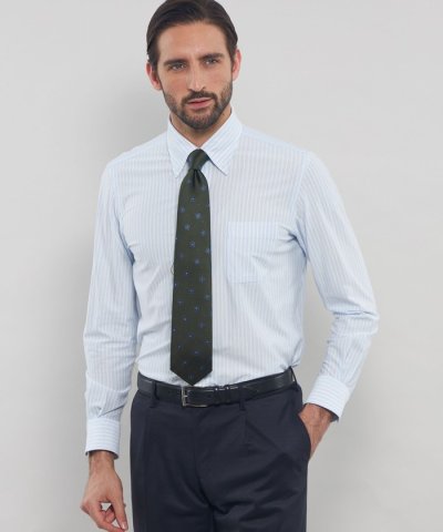 【FLEX JERSEY】鹿の子バーズアイストライプジャージーシャツ