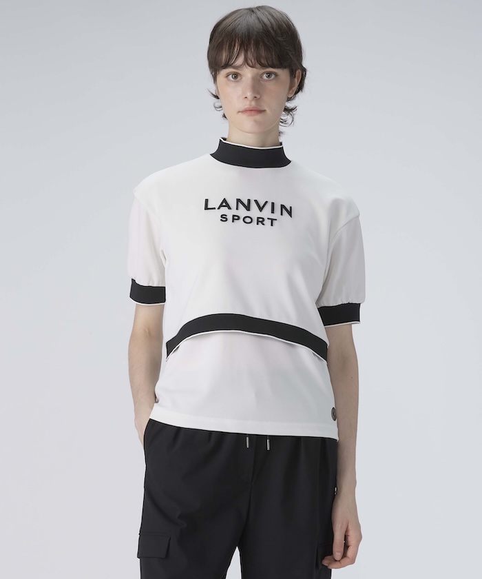 LANVINSPORT レイヤード調5分袖シャツ【UV】 ホワイト 44 LANVINSPORT レイヤード調5分袖シャツ【UV】 ホワイト 44