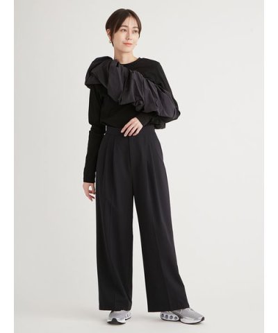 ウォッシャブルツータックワイドパンツ