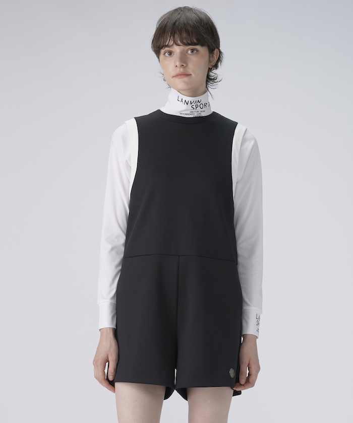 LANVINSPORT ランバン スポール LANVIN SPORT ダンボールニットノースリーブサロペ ブラック 40 LANVINSPORT ランバン スポール LANVIN SPORT ダンボールニットノースリーブサロペ ブラック 40