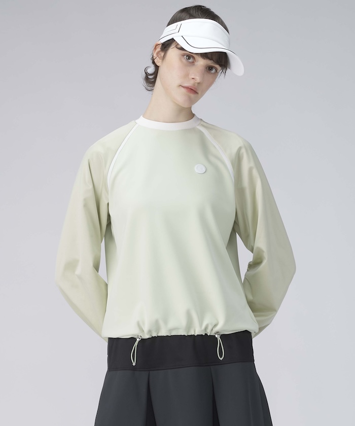 LANVINSPORT ランバン スポール LANVIN SPORT 異素材ブロッキングプルオーバーカッ グリーン 36 LANVINSPORT ランバン スポール LANVIN SPORT 異素材ブロッキングプルオーバーカッ グリーン 36