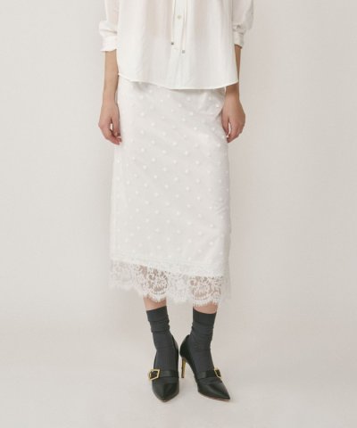 ドットチュールタイトスカート