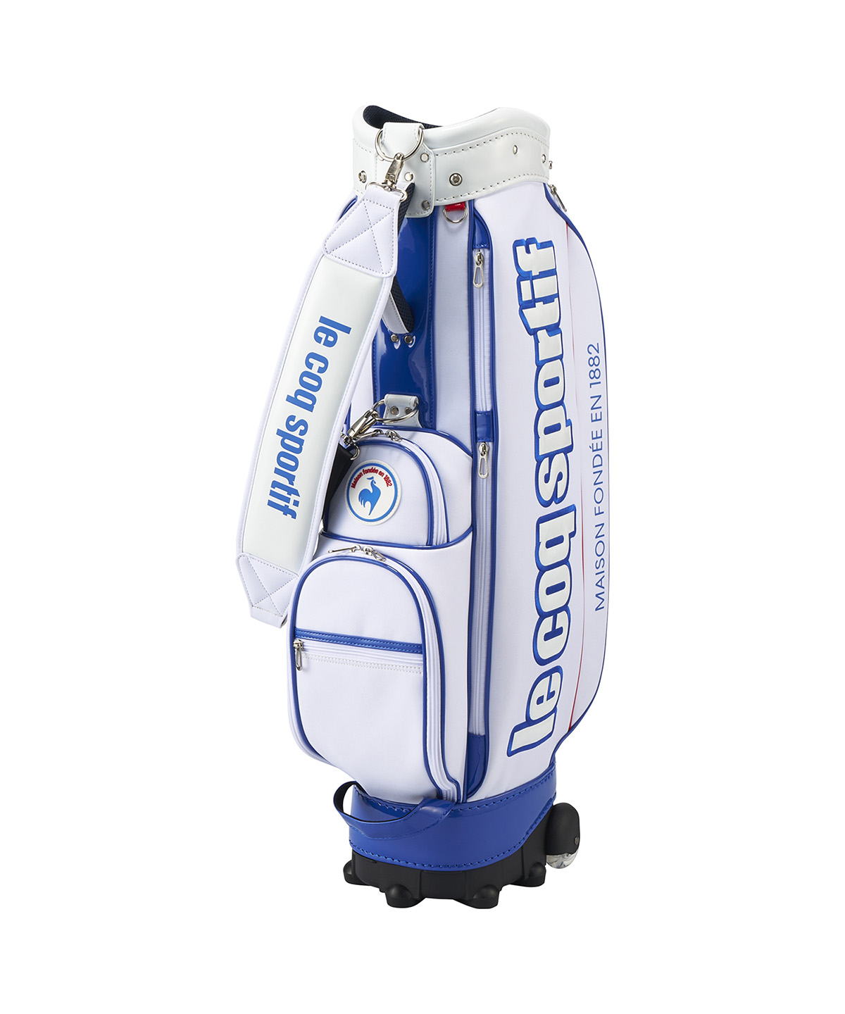 lecoqsportifgolf 【キャスター付き/9.0型】 キャディバッグ ユニセックスモデル ホワイト F lecoqsportifgolf 【キャスター付き/9.0型】 キャディバッグ ユニセックスモデル ホワイト F