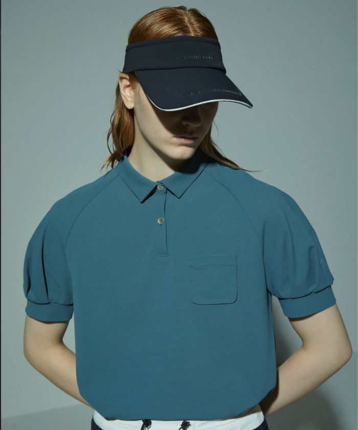 LANVINSPORT ボリュームスリーブ半袖シャツ【Sunscreen NIR/吸汗】 グリーン 44 LANVINSPORT ボリュームスリーブ半袖シャツ【Sunscreen NIR/吸汗】 グリーン 44