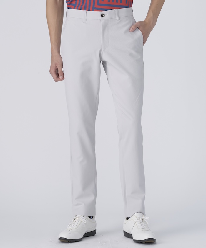 LANVINSPORT ストライプジャカードロングパンツ【はっ水/ストレッチ】 グレー 85 LANVINSPORT ストライプジャカードロングパンツ【はっ水/ストレッチ】 グレー 85