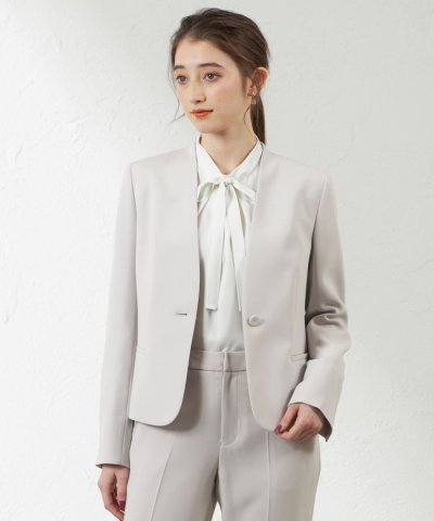 トリアセテートコンパクトノーカラージャケット