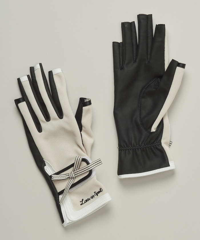 LANVINSPORT 指先オープングローブ【両手用】 ベージュ S LANVINSPORT 指先オープングローブ【両手用】 ベージュ S
