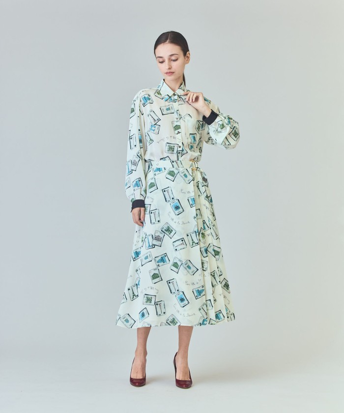 GRACECONTINENTAL トランププリントラップスカート キナリ 38