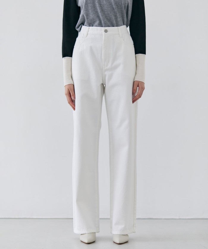 BEIGE 【洗える・SPRiNG 3月号掲載】FICUS / デニムワイドストレートパンツ WHITE 6 BEIGE 【洗える・SPRiNG 3月号掲載】FICUS / デニムワイドストレートパンツ WHITE 6