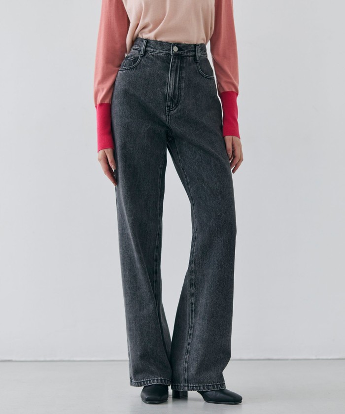 BEIGE 【洗える・SPRiNG 3月号掲載】FICUS / デニムワイドストレートパンツ SLATE 32 BEIGE 【洗える・SPRiNG 3月号掲載】FICUS / デニムワイドストレートパンツ SLATE 32