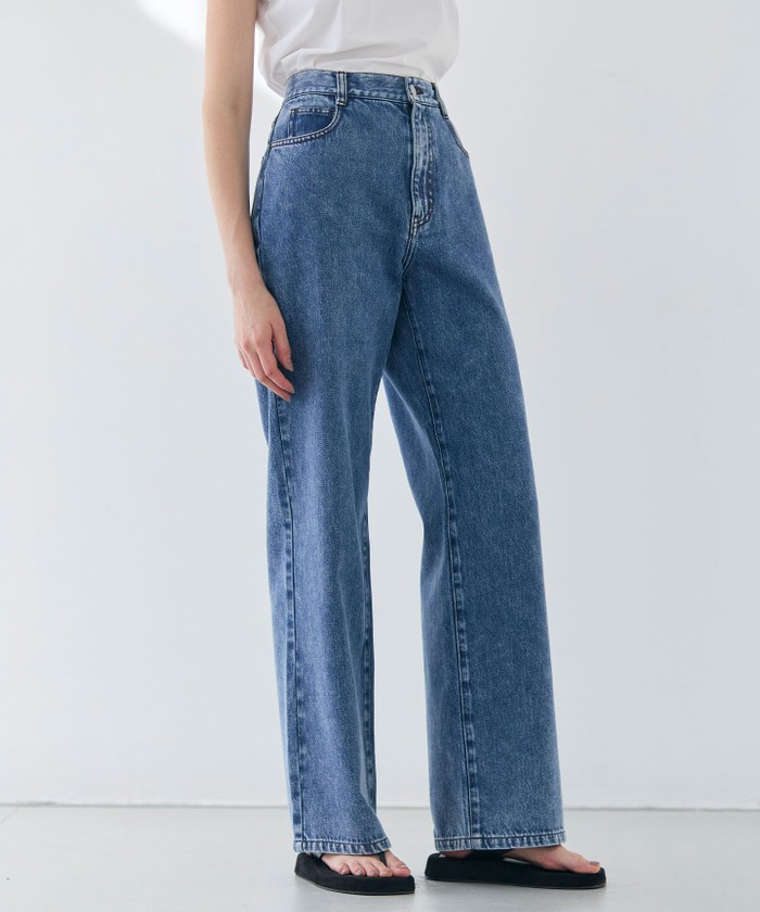 BEIGE 【洗える・SPRiNG 3月号掲載】FICUS / デニムワイドストレートパンツ LIGHTINDIGO 2 BEIGE 【洗える・SPRiNG 3月号掲載】FICUS / デニムワイドストレートパンツ LIGHTINDIGO 2