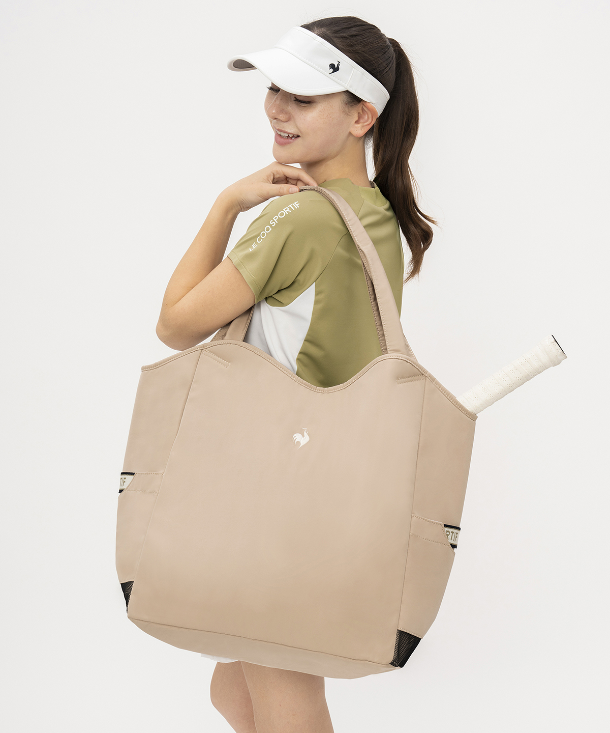 lecoqsportif(ings) ルコックスポルティフ le coq sportif ラケットトートバッグ ベージュ F lecoqsportif(ings) ルコックスポルティフ le coq sportif ラケットトートバッグ ベージュ F