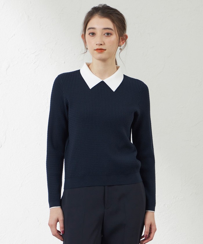 ユナヒカ 丸衿ポロニット ポロ襟ニット【AOKI公式通販】 ユナヒカ 丸衿ポロニット