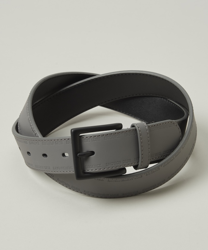 LANVINSPORT ランバン スポール LANVIN SPORT 型押しデザインベルト【サイズ調整可 チャコールグレー F LANVINSPORT ランバン スポール LANVIN SPORT 型押しデザインベルト【サイズ調整可 チャコールグレー F