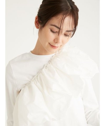 フリル付きロングスリーブTシャツ