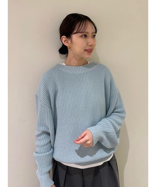 Mila Owen◆ニット・セーター(厚手)/one/ナイロン/ネイビー/09WNT234401 Mila Owen(ミラオーウェン) / ニット・セーター(厚手)/one