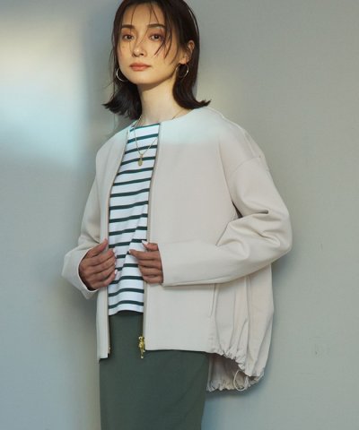 【洗える】コットンエアー ギャザー ライトアウター