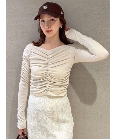 【WEB限定カラーあり】ギャザーオフショルカットソー