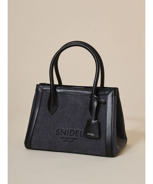 【y】 SNIDEL ブラック ハンドバッグ SNIDEL ハンドバッグ フロントメタルバッグ : ZOZOTOWN Yahoo!店