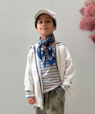 フィス FITH Cotton Hemp Denim Marine Blouso