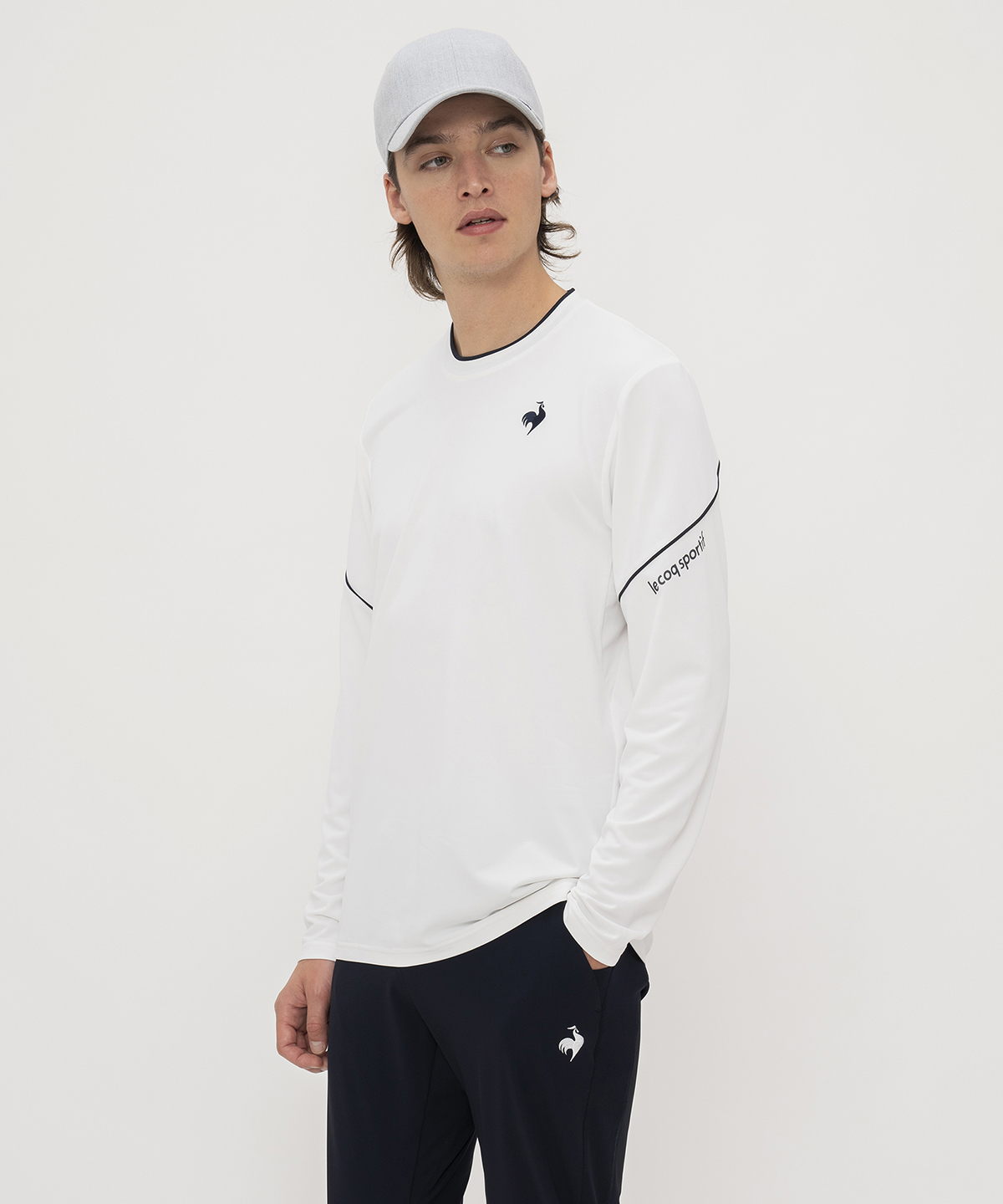 lecoqsportif(ings) ルコックスポルティフ le coq sportif プラクティス長袖シャツ ホワイト L