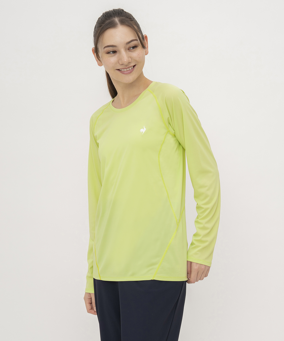 lecoqsportif(ings) ルコックスポルティフ le coq sportif ストレッチライトニット長袖T ライム M