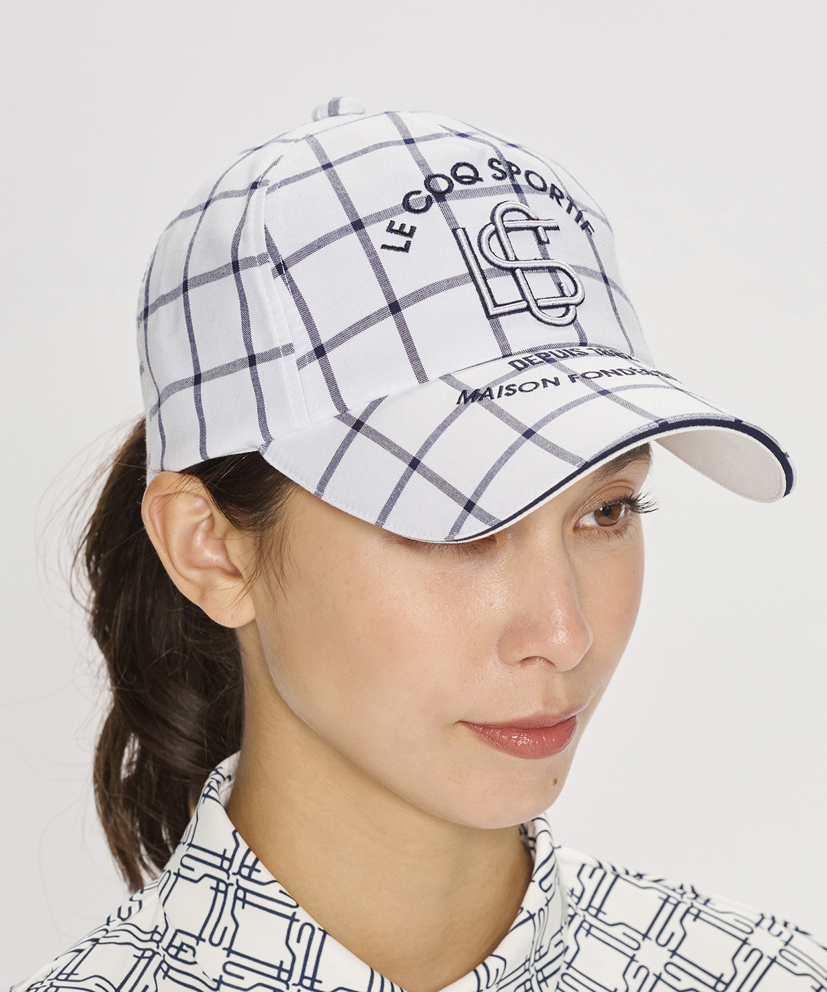 lecoqsportifgolf ルコックスポルティフ ゴルフ le coq sportif golf 格子柄キャ ホワイト F lecoqsportifgolf ルコックスポルティフ ゴルフ le coq sportif golf 格子柄キャ ホワイト F