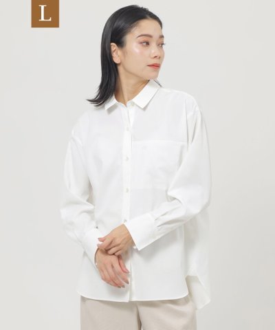 【L】【マシンウォッシャブル】ソフトタイプライターベーシックシャツ