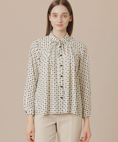 ハミングバスケットプリントブラウス