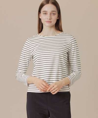 プレーティング天竺ボーダープルオーバー