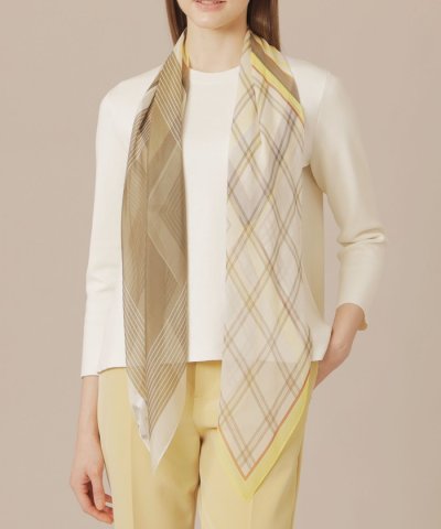 【婦人画報掲載】【Looped Scarf/ループドスカーフ】チェックストライプ