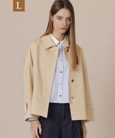 【L】【ROSLEY/ロズリー】ウェザーコットンステンカラーショートコート