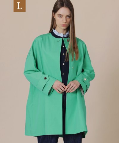 【L】【婦人画報掲載】【ROSLEY/ロズリー】ウエザーコットンノーカラーコート