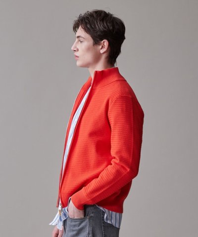 ハイツイストヘリンボン フルジップカーディガン