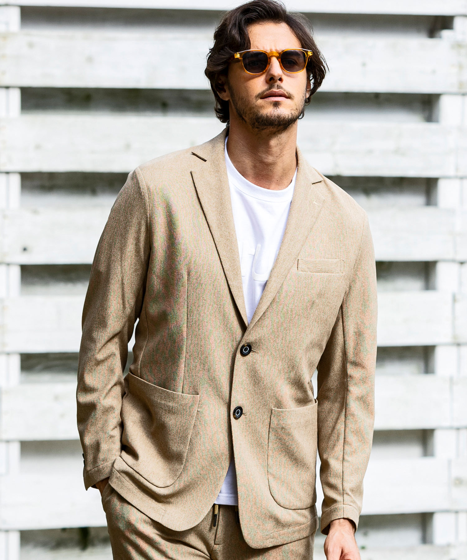 ベージュ系｜ジャケット｜ウノ ピゥ ウノ ウグァーレ トレ リラックス