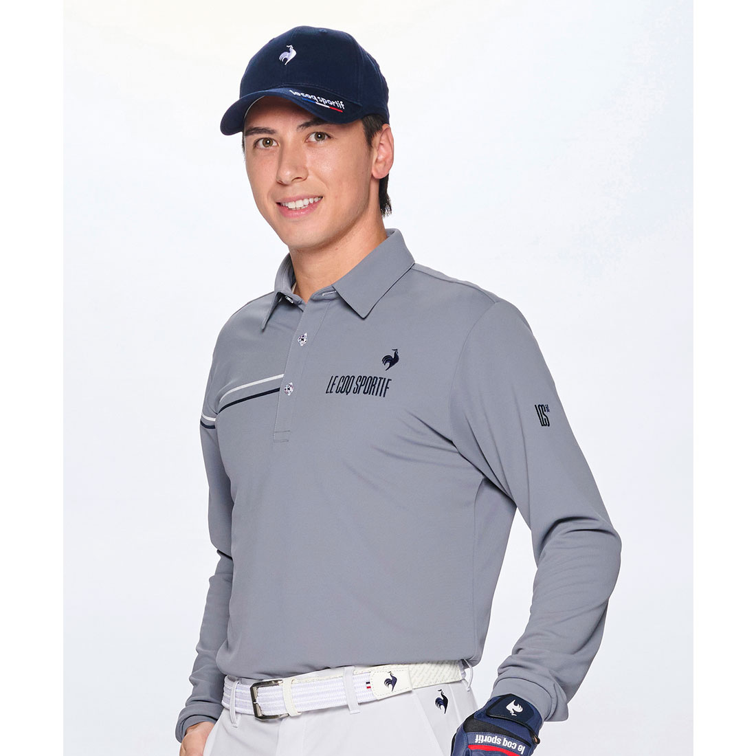 lecoqsportifgolf ルコックスポルティフ ゴルフ le coq sportif golf 鹿の子長袖 グレー L lecoqsportifgolf ルコックスポルティフ ゴルフ le coq sportif golf 鹿の子長袖 グレー L